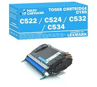 Pulpo Cartucho - Toner C522 / C524 / C532 / C534 Cyan Compatible con Lexmark Ref. C5220CS - Valido para Impresoras C520, C522, C524, C530, C532, C534 / Optra C520, C522, C524, C530, C532, C534
