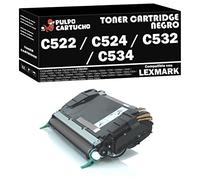 Pulpo Cartucho - Toner C522 / C524 / C532 / C534 Negro Compatible con Lexmark Ref. C5220KS - Valido para Impresoras C520, C522, C524, C530, C532, C534 / Optra C520, C522, C524, C530, C532, C534