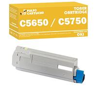 Pulpo Cartucho - Toner C5650 / C5750 Amarillo Compatible con Oki 43872305 - Valido para Impresoras Oki C5650 / C5650 DN / C5650 N / C5650 Series / C5750 / C5750 DN / C5750 N / C5750 Series