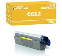 Pulpo Cartucho - Toner C612 / C-612 Amarillo Compatible con Oki 46507505 - Valido para Impresoras Oki C612DN / C612N