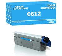 Pulpo Cartucho - Toner C612 / C-612 Cyan Compatible con Oki 46507507 - Valido para Impresoras Oki C612DN / C612N