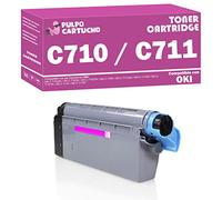 Pulpo Cartucho - Toner C710 / C711 Magenta Compatible con Oki 44318606 - Valido para Impresoras Oki C 710Cdtn / C 710DN / C 710DTN / C 710N / C 711Cdtn / C 711DN / C 711DTN / C 711N / C 711WT