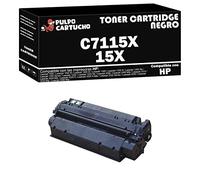 Pulpo Cartucho - Toner C7115X Negro Compatible con HP C7115X / Ref. 15X - Valido para Impresoras Laserjet 1000, 1005, 1200, 1220, 3300, 3310, 3320, 3330, 3380 MFP