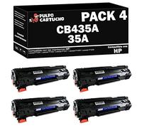 Pulpo Cartucho - Toner CB435A Negro Compatible con HP CB435A / Ref. 35A - Pack 4 - Valido para Impresoras Laserjet P1005 / Laserjet P1006 / Laserjet P1007 / Laserjet P1008 / Laserjet P1009