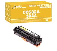 Pulpo Cartucho - Toner CC532A Amarillo Compatible con HP CC532A / Ref. 304A - Valido para Impresoras Color Laserjet Cm2300, Cm2320, Cm2323, Cm2720, Cp2000, Cp2020, Cp2024, Cp2025, Cp2026, Cp2027