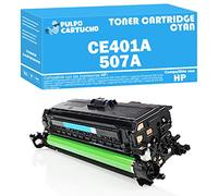 Pulpo Cartucho - Toner CE401A Cyan Compatible con HP CE401A / Ref. 507A - Valido para Impresoras Laserjet Enterprise 500 Color Series M551 / M575 / Color Flow M575c / Laserjet Pro 500 Color M570