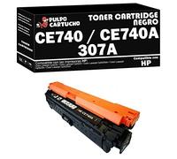 Pulpo Cartucho - Toner CE740A / CE740 Negro Compatible con HP CE740A / CE740 / Ref. 307A - Valido para Impresoras Color Laserjet Cp5220 / Cp5225 / Cp5225dn / Cp5225n / Cp5225xh