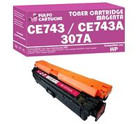 Pulpo Cartucho - Toner CE743A / CE743 Magenta Compatible con HP CE743A / CE743 / Ref. 307A - Valido para Impresoras Color Laserjet Cp5220 / Cp5225 / Cp5225dn / Cp5225n / Cp5225xh