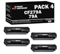 Pulpo Cartucho - Toner CF279A Premium Negro Compatible con HP CF279A Premium/Ref. 79A - Pack 4 - Premium - Valido para Impresoras Laserjet Pro M12a / M12w / M26 / M26a / M26nw / MFP M26 / MFP M26nw