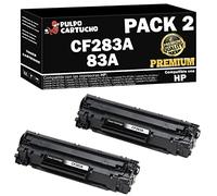 Pulpo Cartucho - Toner CF283A Premium Negro Compatible con HP CF283A Premium/Ref. 83A - Pack 2 - Premium - Valido para Impresoras Laserjet Pro M125 / M126 / M127 / M128 / M201 / M202 / M225 / M226