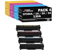 Pulpo Cartucho - Toner CF350A / CF351A / CF352A / CF353A Pack 4 Compatible con HP CF350A / CF351A / CF352A / CF353A / Ref. 130A - Pack 4 - Valido para Impresoras Color Laserjet Pro M176n / M177fw