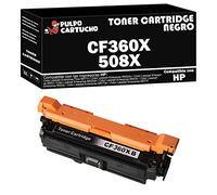 Pulpo Cartucho - Toner CF360X Negro Compatible con HP CF360X / Ref. 508X - Valido para Impresoras Color Laserjet Enterprise M552dn / M553 / M553dn / M553n / M553x / M577dn / M577f / Flow M577c