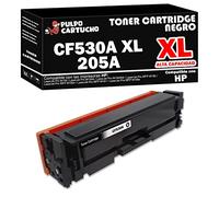 Pulpo Cartucho - Toner CF530A XL Premium Negro Compatible con HP CF530A / Ref. 205A - Alta Capacidad - Valido para Impresoras Laserjet Pro M154 / MFP M180 / MFP M180n / MFP M181 / MFP M18fw