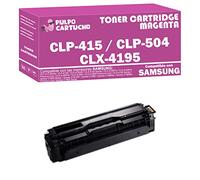 Pulpo Cartucho - Toner CLP-415 / CLP-504 / CLX-4195 Magenta Compatible con Samsung CLT-M504S - Remanufacturado - Valido para Impresoras Samsung CLP-415NW|CLX-4195FN/4195FW/4195N|Xpress C1810W/C1860fw
