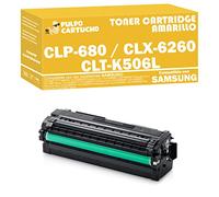 Pulpo Cartucho - Toner CLP-680 / CLX-6260 Amarillo Compatible con Samsung CLT-Y506L - Remanufacturado - Valido para Impresoras Samsung CLP 680DW/CLP 680ND/CLX 6260FD/CLX 6260FR/CLX 6260FW/CLX 6260ND