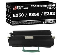 Pulpo Cartucho - Toner E250 / E350 / E352 Negro Compatible con Lexmark Ref. E250A11E - Valido para Impresoras Lexmark (Ver Descripción)