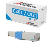 Pulpo Cartucho - Toner Genérico C301 / C321 Cyan Compatible con Oki Ref. 44973535 - Valido para Impresoras C301dn, C321dn, MC332dn, MC340, MC342dn, MC342dnw