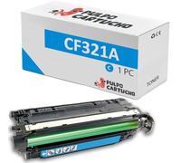 Pulpo Cartucho - Toner Genérico CF321A Cyan Compatible con HP 653A - Valido para Impresoras Color Laserjet Enterprise Flow MFP M680z, Color Laserjet Enterprise MFP M680, M680dn, M680dnm, M680f