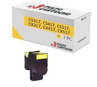 Pulpo Cartucho - Toner Genérico CS317 / CS417 / CS517 / CX317 / CX417 / CX517 Amarillo Compatible con Lexmark 71B20Y0 - Valido para Impresoras CS317dn, CS417dn, CS517de, CX317dn, CX417de, CX517de