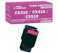 Pulpo Cartucho - Toner Genérico CX410 / CX510 Magenta Compatible con Lexmark 80C2HK0 / 802HM - para Impresoras CX410de, CX410 Series, CX410dte, CX410e, CX510 Series, CX510de, CX510dhe, CX510dthe
