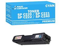 Pulpo Cartucho - Toner Genérico SP C220 / C221 / C222 / C240 Cyan Compatible con Ricoh 406097/406053 - para Aficio SP C220, C220n, C220s, C220A, C221n, C221sf, C222dn, C222sf, C240dn, C240sf