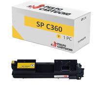 Pulpo Cartucho - Toner Genérico SP C360 Amarillo Compatible con Ricoh 408187 / SPC360HE - Valido para Impresoras Aficio SP C360, SPC360dn, SPC360dnt, SPC360dnw, SPC360SNw, SPC360SFNw, SPC361SFNw