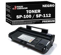 Pulpo Cartucho - Toner Genérico SP100 / SP112 Negro Compatible con Ricoh SP 100 / SP 112 / Ref. 407166 o SP100LE - Valido para Impresoras Rioch Aficio SP-100, SP-112