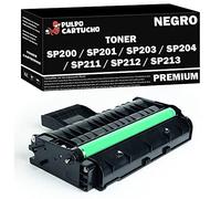 Pulpo Cartucho - Toner Genérico SP200, SP201, SP203, SP204, SP211, SP212, SP213 Negro Compatible con Ricoh 407999/407254 - para Ricoh Aficio Series SP 200 201 203 204 211 212 213