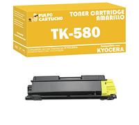 Pulpo Cartucho - Toner Genérico TK-580 Amarillo Compatible con Kyocera TK580 / 1T02KTANL0 - Valido para Impresoras ECOSYS P6021CDN / FS-C5150DN