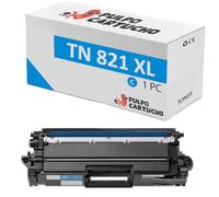 Pulpo Cartucho - Toner Genérico TN-821 XL Cyan Compatible con Brother TN821 XL / TN821XLC - Valido para Impresoras HL L9430CDN, HL L9470CDN, MFC L9470CDN, MFC L9470CDN