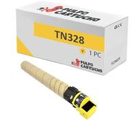 Pulpo Cartucho - Toner Genérico TN328 Amarillo Compatible con Konica Minolta AAV8250 / TN-328Y - Valido para Impresoras Bizhub C250i, Bizhub C300i, Bizhub C360i, Bizhub C7130i