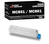 Pulpo Cartucho - Toner MC851 / MC861 Negro Compatible con Oki 44059168/44059256 - Valido para Impresoras Oki