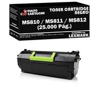 Pulpo Cartucho - Toner MS810 / MS811 / MS812 (25.000 Pág.) Negro Compatible con Lexmark Ref. 52D2H00 / 522H - Valido para Impresoras Lexmark (Ver Descripción)