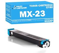 Pulpo Cartucho - Toner MX-23 Cyan Compatible con Sharp MX-23GTCA / Ref. MX23GTCA - Valido para Impresoras MX 1810U / MX 2010 / MX 2314 / MX 2614N / MX 2616N / MX 3111U / MX 3114N