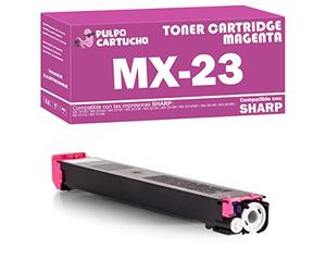 Pulpo Cartucho - Toner MX-23 Magenta Compatible con Sharp MX-23GTMA / Ref. MX23GTMA - Valido para Impresoras MX 1810U / MX 2010 / MX 2314 / MX 2614N / MX 2616N / MX 3111U / MX 3114N