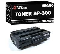 Pulpo Cartucho - Tóner SP-300 / SP300 Negro Compatible con Ricoh 406956 - Válido con impresoras Ricoh Aficio SP300DN