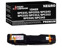 Pulpo Cartucho - Toner SP C231, C232, C242, C310, C311, C312, C320, C342 Negro Compatible con Ricoh 407634, 406479 - para Aficio SP C231n, C231sf, C232dn, C232sf, C242dn, C242sf, C311n, C312dn