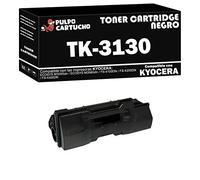 Pulpo Cartucho - Toner TK-3130 Negro Compatible con Kyocera TK3130 / 1T02LV0NL0 - Valido para Impresoras Kyocera ECOSYS M3550idn / ECOSYS M3560idn / FS-4100DN / FS-4200DN / FS-4300DN