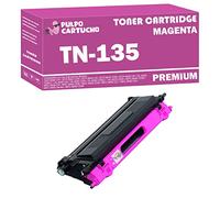 Pulpo Cartucho - Toner TN135 Magenta Compatible con Brother TN-135 / TN-130 / Ref. TN135M - Valido para Impresoras DCP 9040, 9042, 9045 / HL 4040, 4050, 4070 / MFC 9440, 9445, 9450, 9842