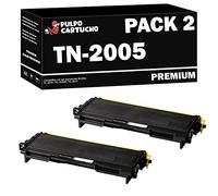 Pulpo Cartucho - Toner TN2005 Negro Compatible con Brother TN-2005 - Pack 2 - Valido para Impresoras HL-2035 / HL-2035R / HL-2037