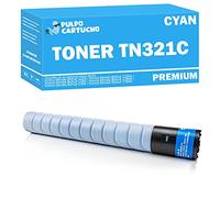 Pulpo Cartucho - Toner TN321 Cyan Compatible con Konica Minolta TN-321C / Ref. A33K450 / TN321C - Valido para Impresoras Bizhub C224/Bizhub C224e/Bizhub C284/Bizhub C284e/Bizhub C364/Bizhub C364e