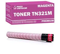 Pulpo Cartucho - Toner TN321 Magenta Compatible con Konica Minolta TN-321M / Ref. A33K350 / TN321M - Valido para Impresoras Bizhub C224/Bizhub C224e/Bizhub C284/Bizhub C284e/Bizhub C364/Bizhub C364e