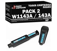 Pulpo Cartucho - Toner W1143A Negro Compatible con HP W1143A / Ref. 143A - Pack 2 - Valido para Impresoras Neverstop Laser 1001nw / MFP 1201n / MFP 1202nw / MFP 1202w