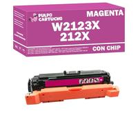 Pulpo Cartucho - Toner W2123X Magenta Compatible con HP W2123X (con Chip) / Ref. 212X - Valido para Color LaserJet Enterprise M554dn / Color LaserJet Enterprise M555dn / Flow MFP M578C