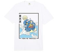 Pulpo Comer Ramen Surfear Olas Japonesas Kawaii Estética Comfort Colors Adult Heavyweight T-Shirt