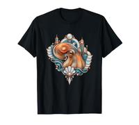 Pulpo con Arco de Puerto Verde Azulado y Abanico de Perlas Camiseta