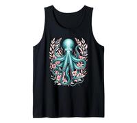 Pulpo con Flores diseño océano Camiseta sin Mangas