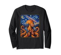 Pulpo con Gafas de Bandera de Estados Unidos Arte Americano Manga Larga