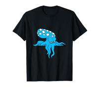 Pulpo detrás de la pared valla signo bolsa se ve cómic enojado divertido Camiseta