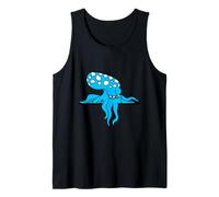Pulpo detrás de la pared valla signo bolsa se ve cómic enojado divertido Camiseta sin Mangas